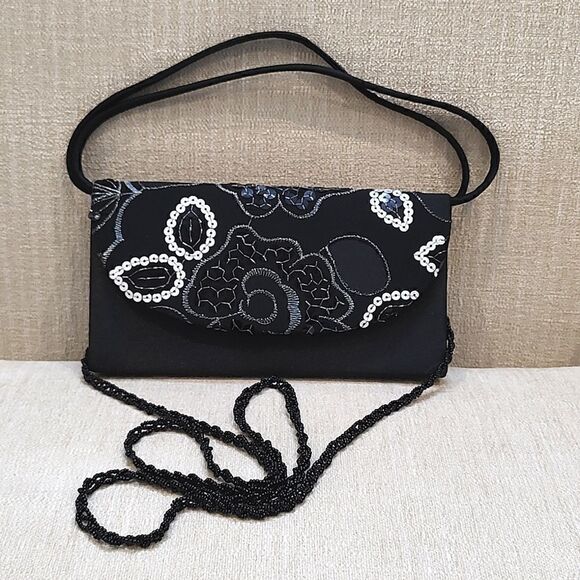Black Sequined and Embroidered Special Occasion Bag NWOT - Picture 10 of 10